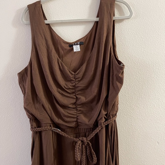 J.F.W. Brown Woman’s Jumpsuit Flare Pants With Pockets and Belt 3X New with tags - Picture 5 of 7